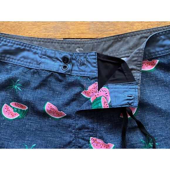 RIPCURL Blue/Gray Tropical Watermelon Boardshorts sz 33 - Picture 4 of 11